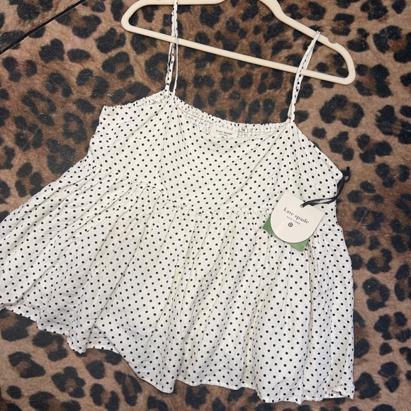 kate spade Tops - Kate Spade Iconic Black and White Polka Dot Camisole